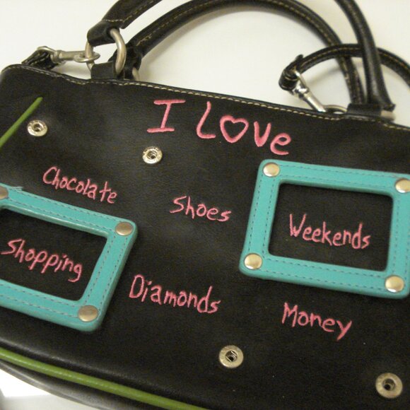 "I Love" Diamonds, Shopping, Chocolate, Shoes, new crossbody handbag purse - Picture 9 of 10